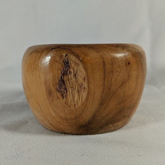 Vintage Olive Wood Herb Spice Grinder Mortar & Pestle Farmhouse Rustic Handmade - Picture 9 of 16